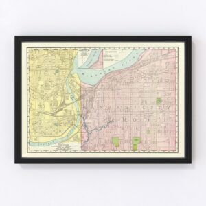 Vintage Map of Kansas City, Kansas 1897