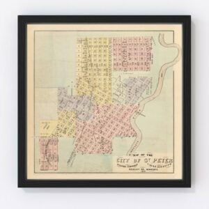 Vintage Map of Saint Peter, Minnesota 1874