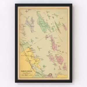 Vintage Map of Falmouth Foreside, Maine 1894