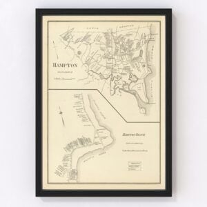 Vintage Map of Hampton, New Hampshire 1892