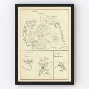 Vintage Map of Milford, New Hampshire 1886 by Ted's Vintage Art