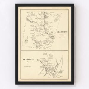 Vintage Map of Wentworth, New Hampshire 1892