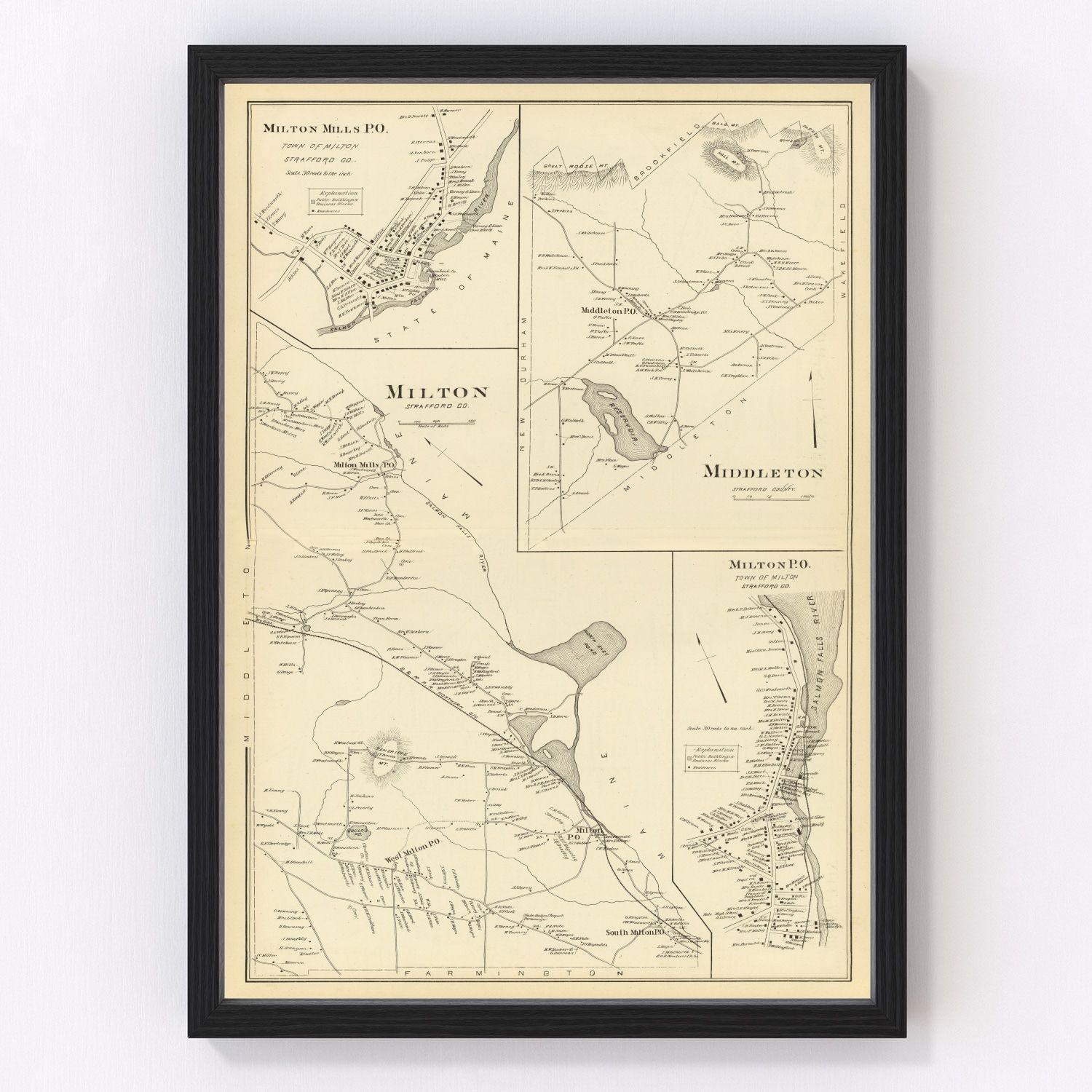 Vintage Map of Middleton, New Hampshire 1892