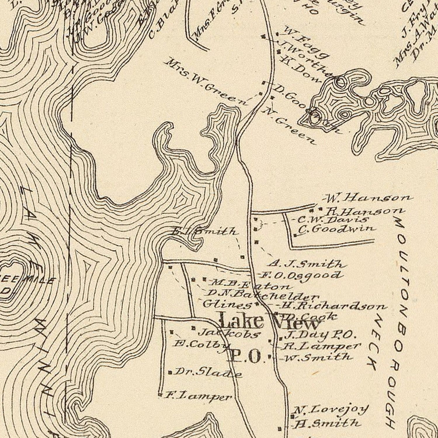 Vintage Map of Moultonboro, New Hampshire 1892 6