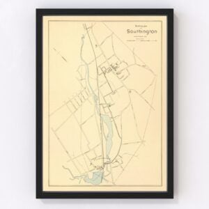 Vintage Map of Southington, Connecticut 1893