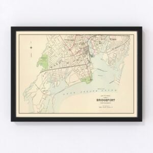 Vintage Map of Bridgeport, Connecticut 1893