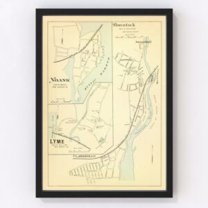 Vintage Map of Noank, Connecticut 1893