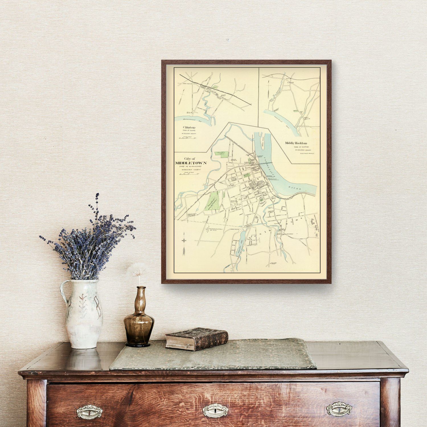 Vintage Map of Clinton, Connecticut 1893 by Ted's Vintage Art