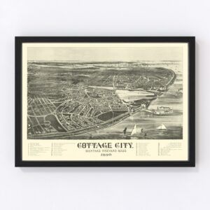 Vintage Map of Cottage City, Massachusetts 1890