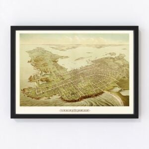 Vintage Map of Newport, Rhode Island 1878