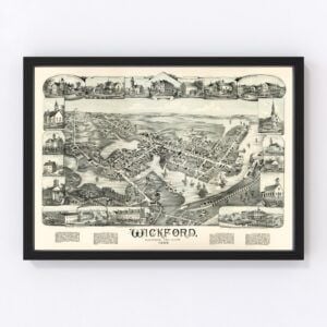 Vintage Map of Wickford, Rhode Island 1888