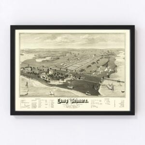 Vintage Map of Camp Wetmore, Rhode Island 1885