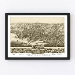 Vintage Map of Plymouth, Massachusetts 1882