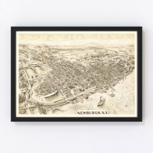 Vintage Map of Newburgh, New York 1900