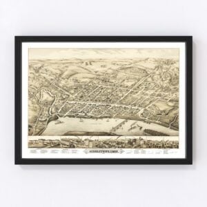 Vintage Map of Middletown, Connecticut 1877