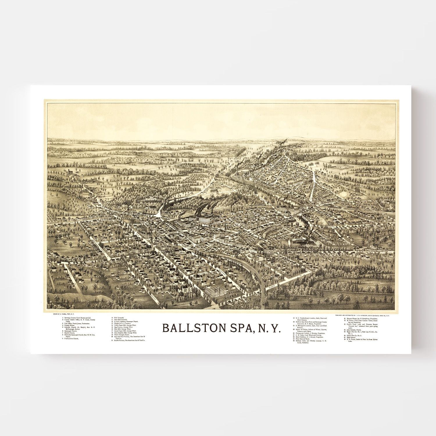 Vintage Map of Ballston Spa, New York 1890 17