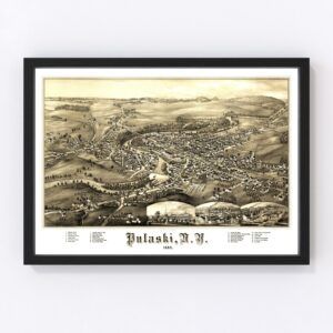 Vintage Map of Pulaski, New York 1885