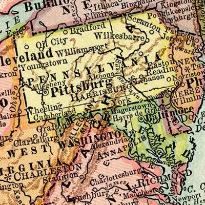 Vintage Pennsylvania Maps Wall Art Prints By Ted S Vintage Art   Vintage Pennsylvania Maps 