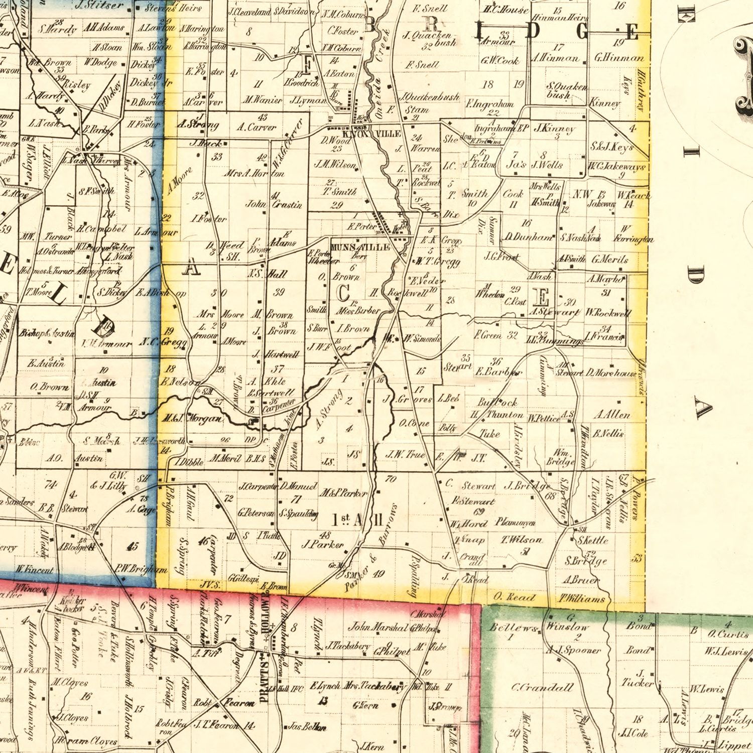 Vintage Map of Madison County, New York 1853 by Ted's Vintage Art