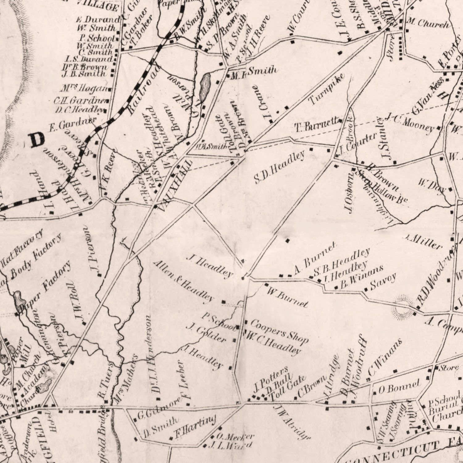 Vintage Map of Essex County, New Jersey 1850 by Ted's Vintage Art