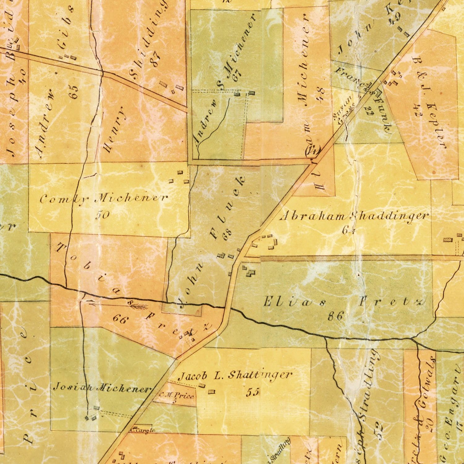 Vintage Map of Bucks County, Pennsylvania 1859 by Ted's Vintage Art