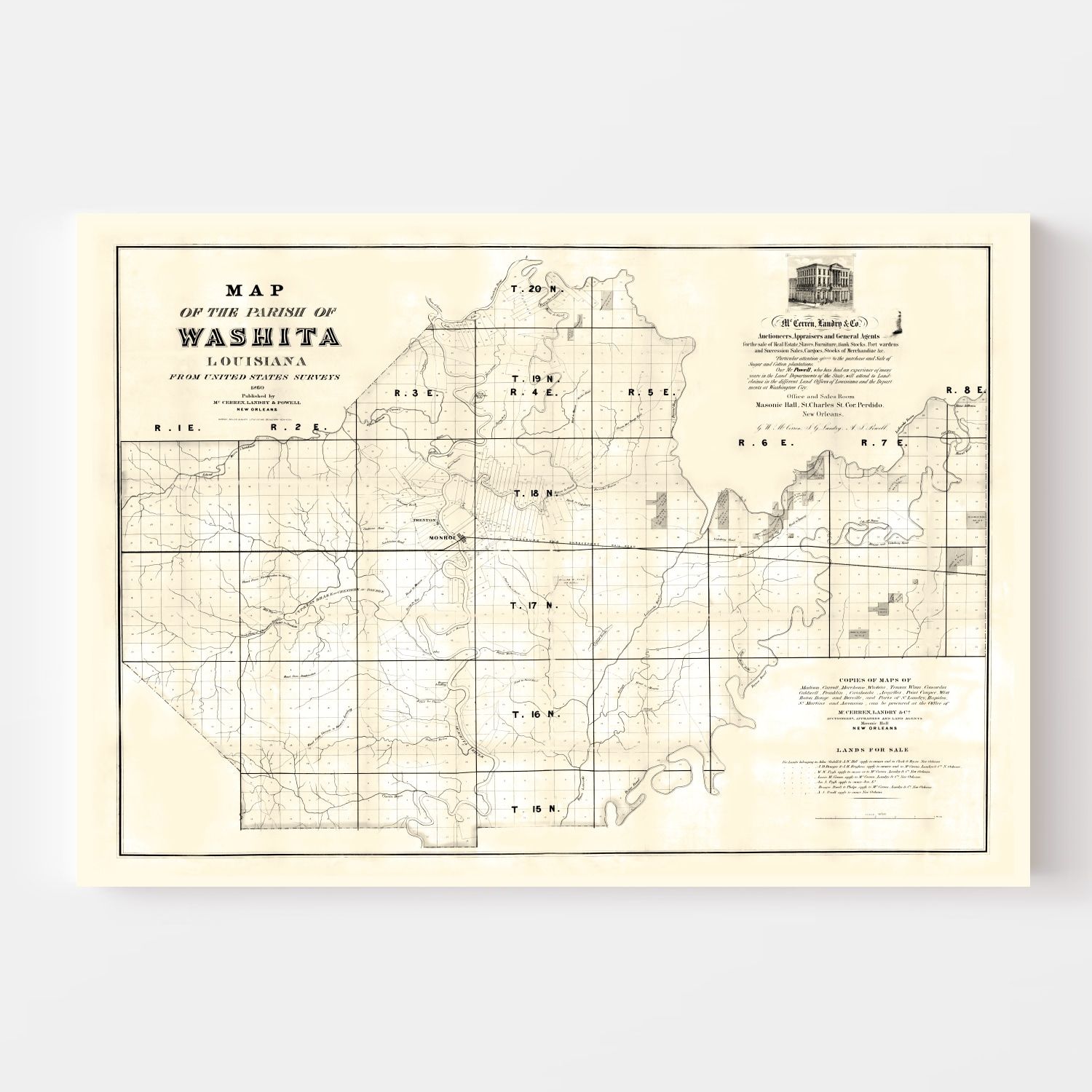  Historic Map : 1817 Louisiana. - Vintage Wall Art - 69in x  44in: Posters & Prints