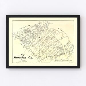 Vintage Map of Burleson County, Texas 1879