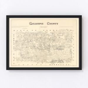 Vintage Map of Gillespie County, Texas 1879