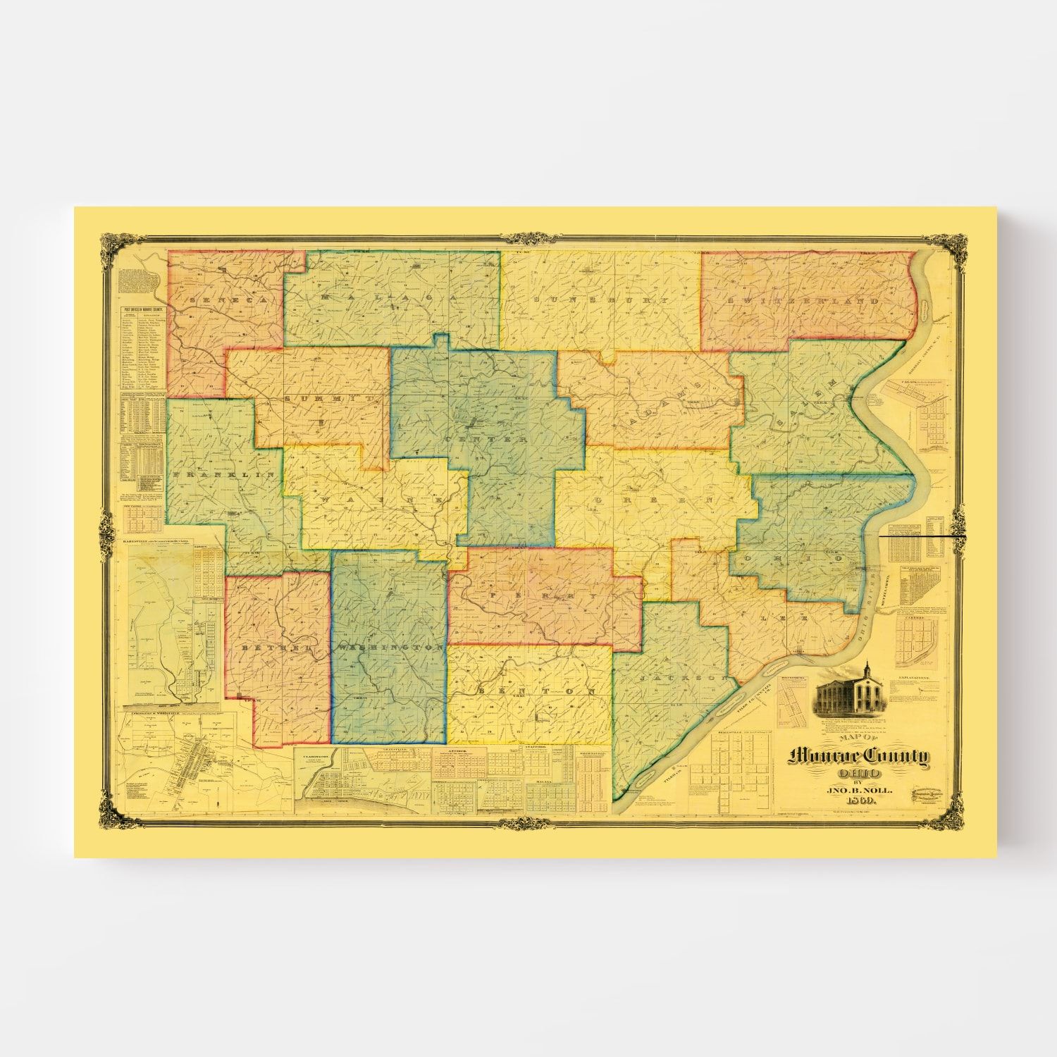 Vintage Map of Monroe County, Ohio 1869 by Ted's Vintage Art