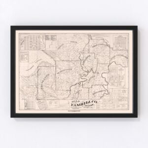 Vintage Map of Yamhill County, Oregon 1879