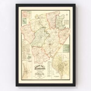 Harrison County Map 1877