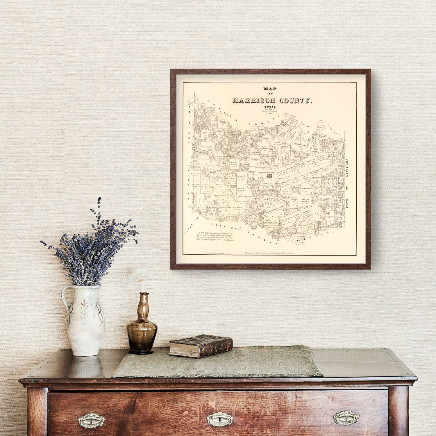 Vintage Map of Harrison County, Texas 1879 by Ted's Vintage Art