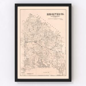 Red River County Map 1879