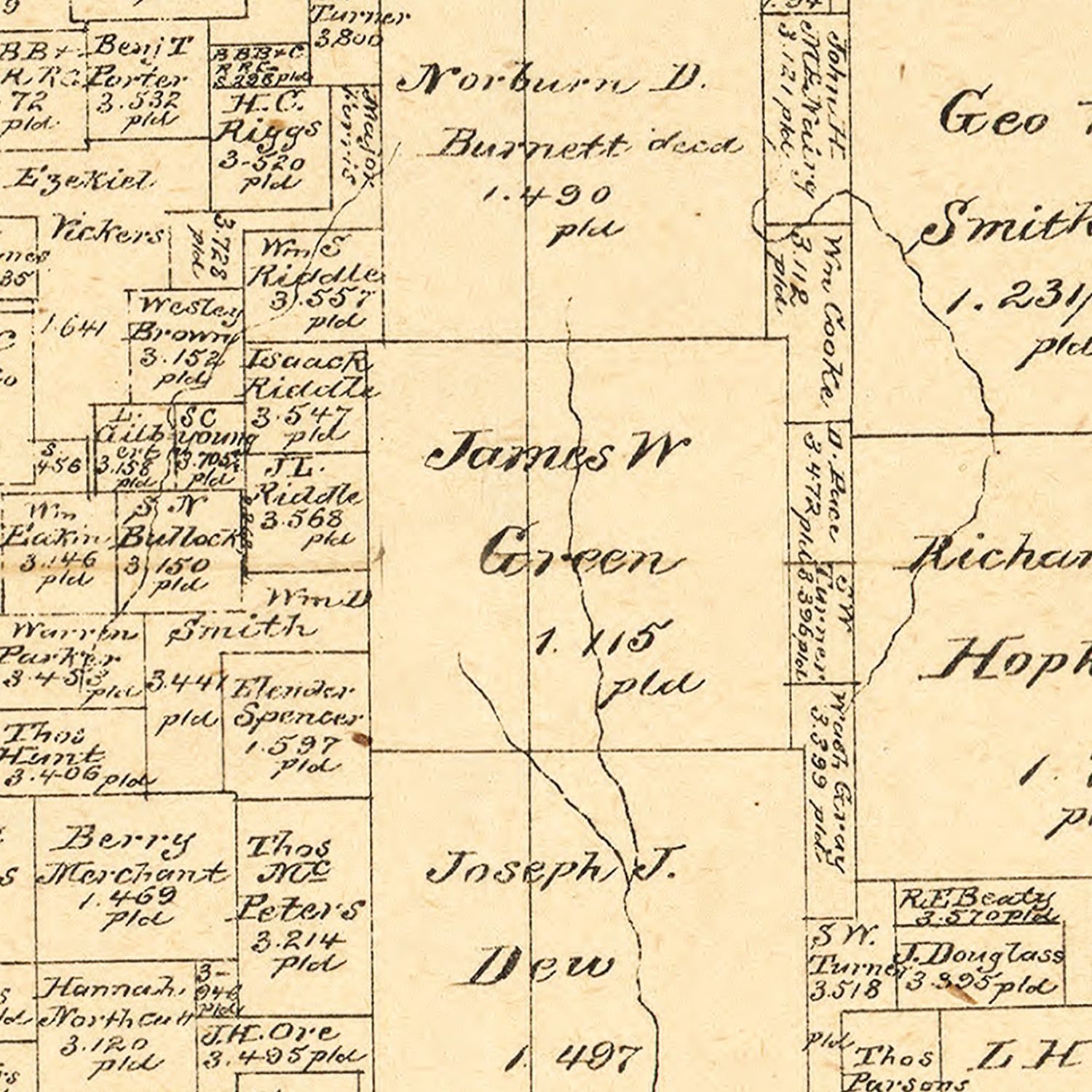 Vintage Map Of Titus County, Texas 1880 By Ted's Vintage Art