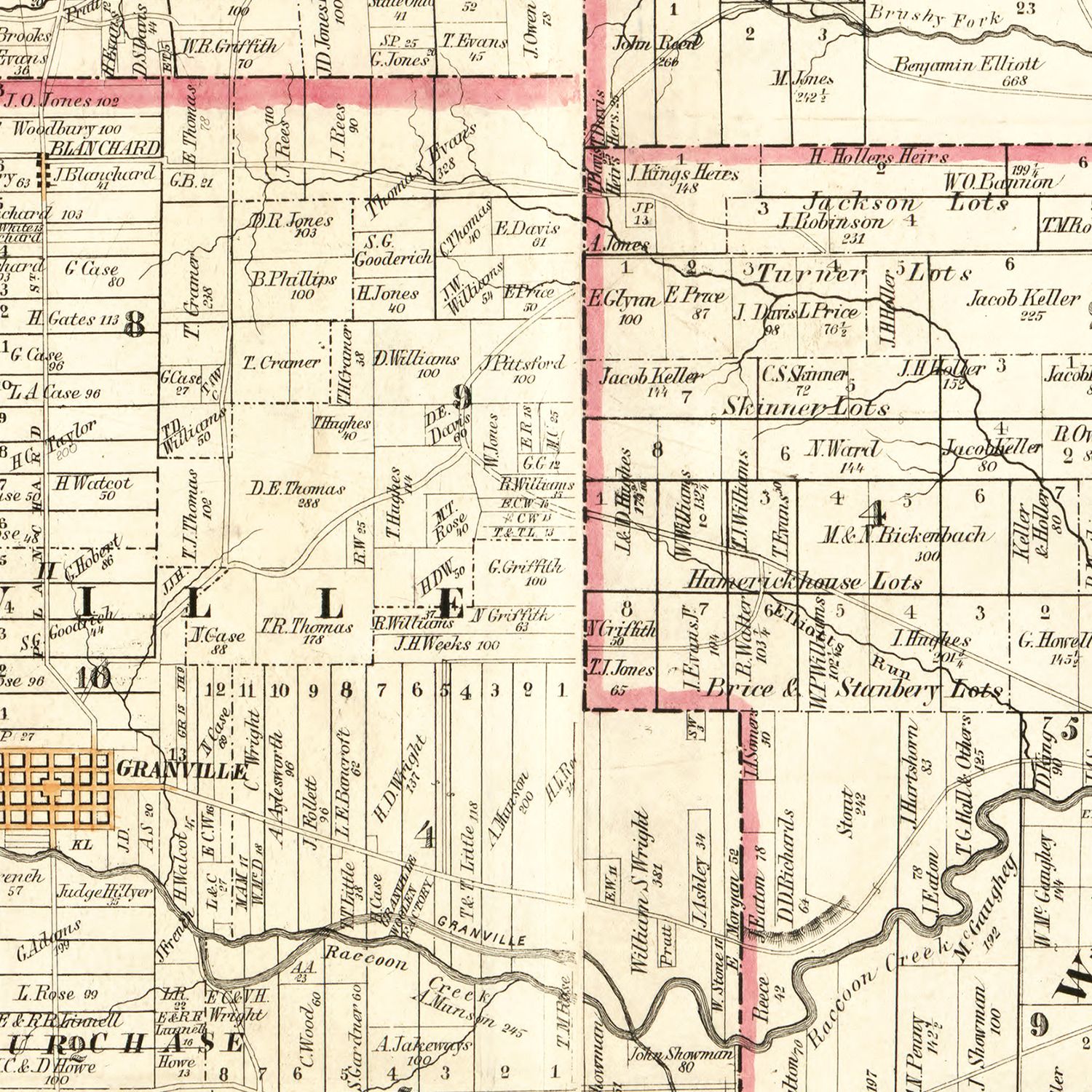 Vintage Map of Licking County, Ohio 1854 by Ted's Vintage Art