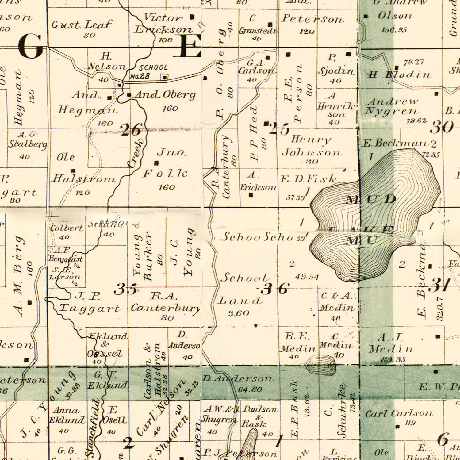 Vintage Map of Isanti County, Minnesota 1898 by Ted's Vintage Art