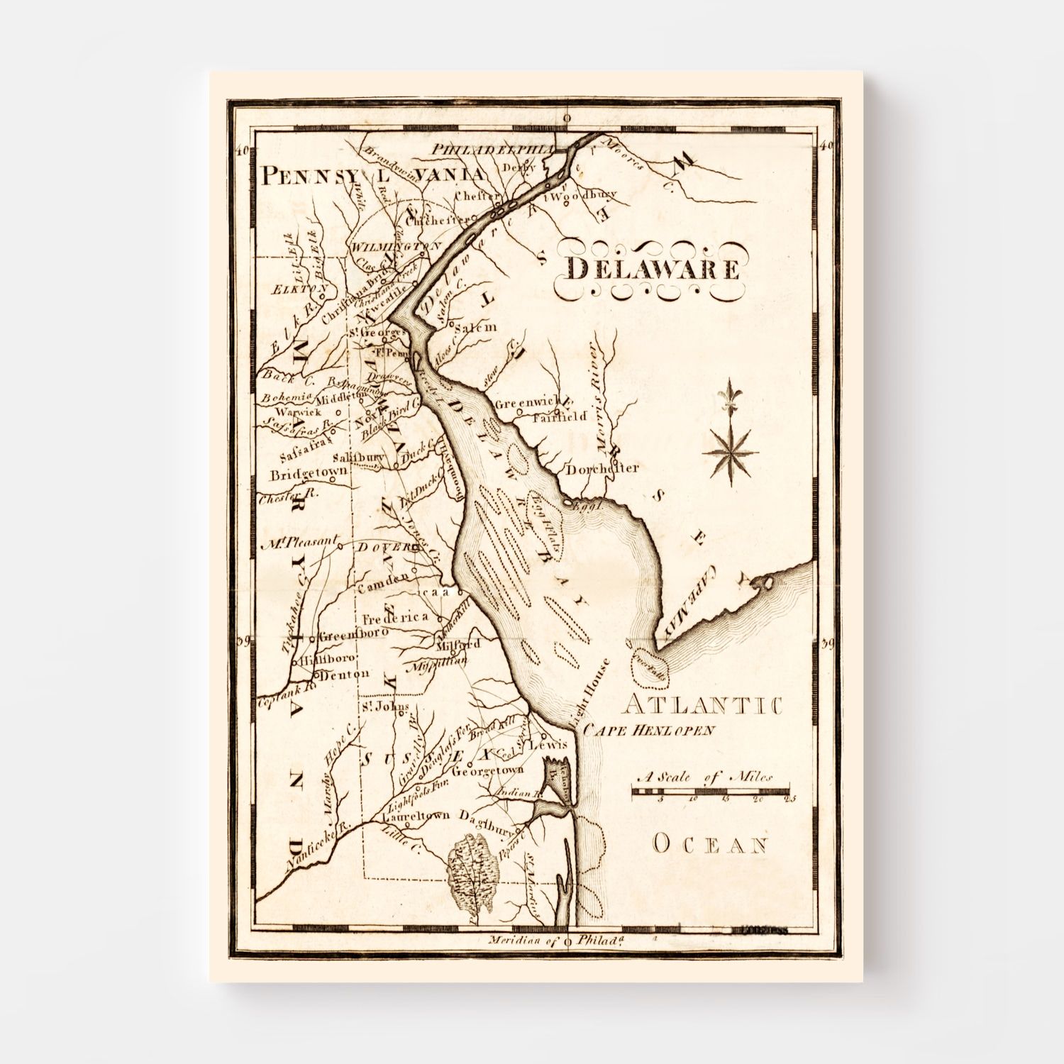 Vintage Map Of Delaware 1795 By Ted S Vintage Art   3596 2 