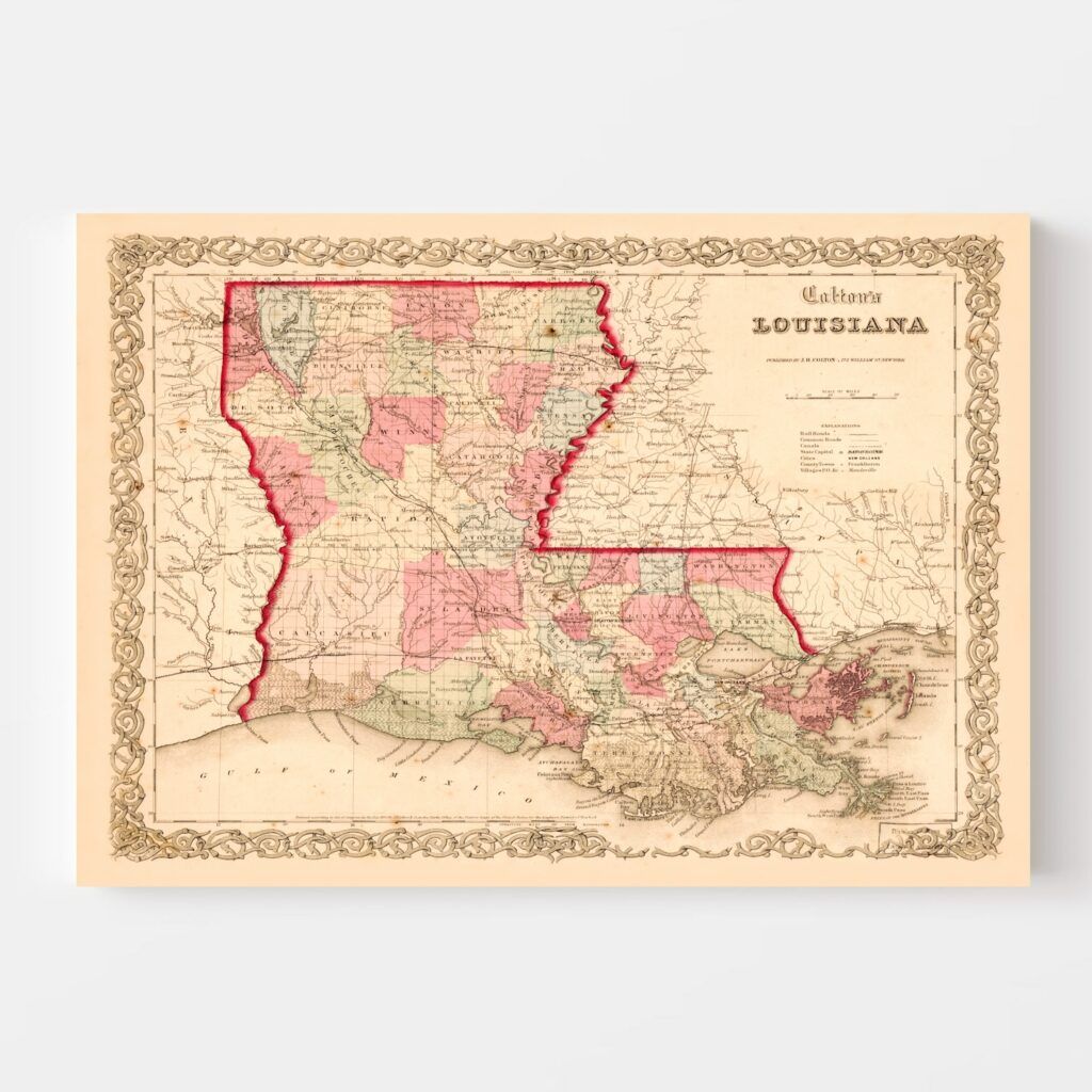 Vintage Map of Louisiana 1820 by Ted's Vintage Art