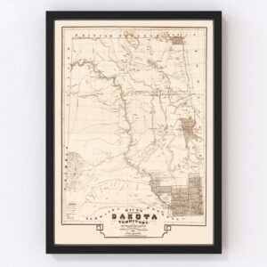 South Dakota Map 1872
