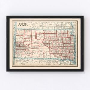 South Dakota Map 1893