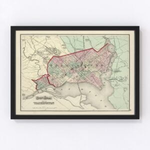 Vintage Map of Washington, DC 1874