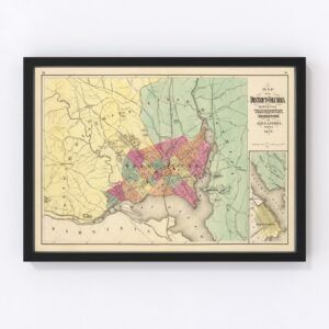 Vintage Map of Washington, DC 1873