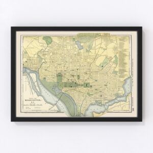Vintage Map of Washington, DC 1891