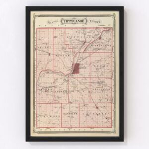 Tippecanoe County Map 1876
