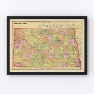North Dakota Map 1909