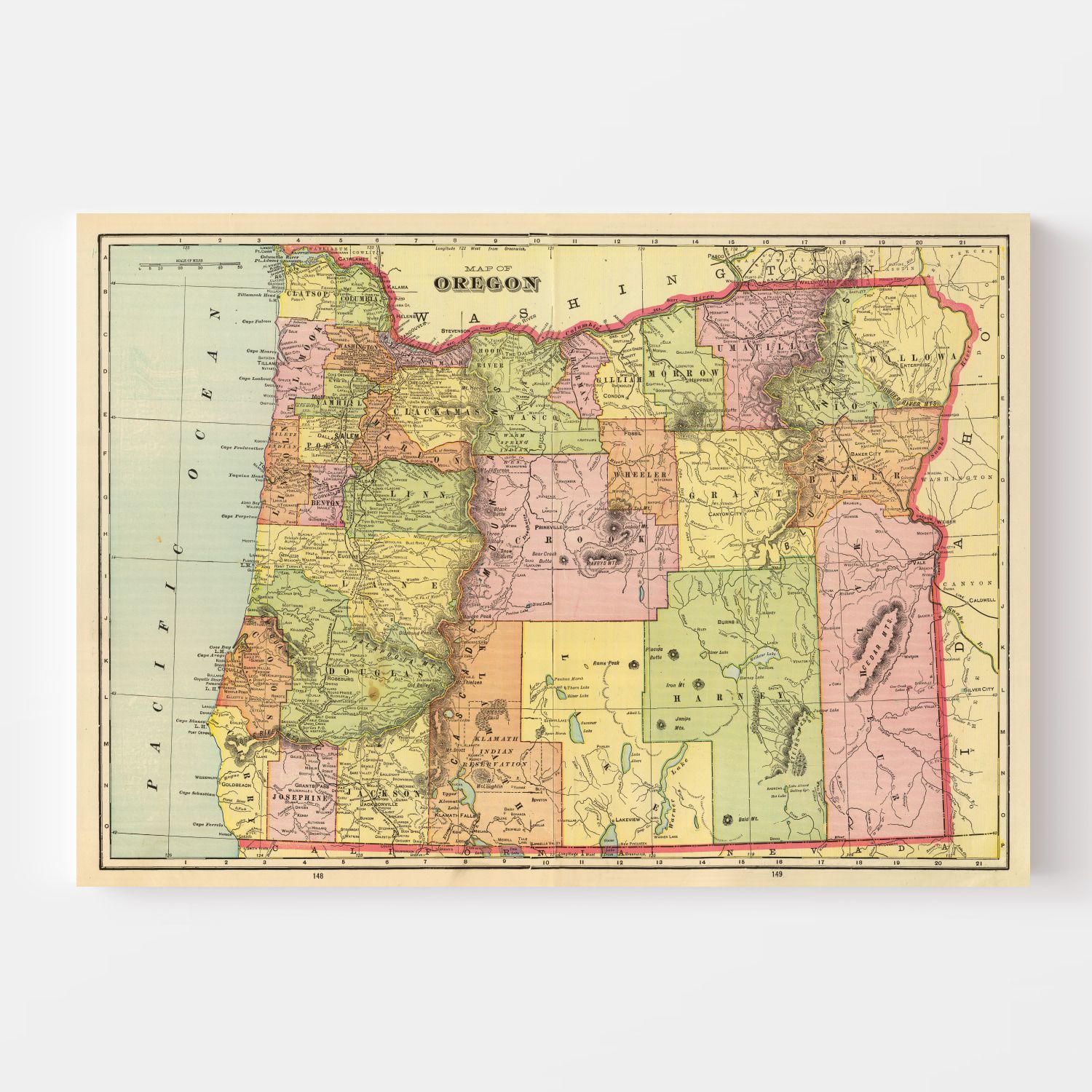 Vintage Map Of Oregon 1909 By Ted S Vintage Art   5050 2 