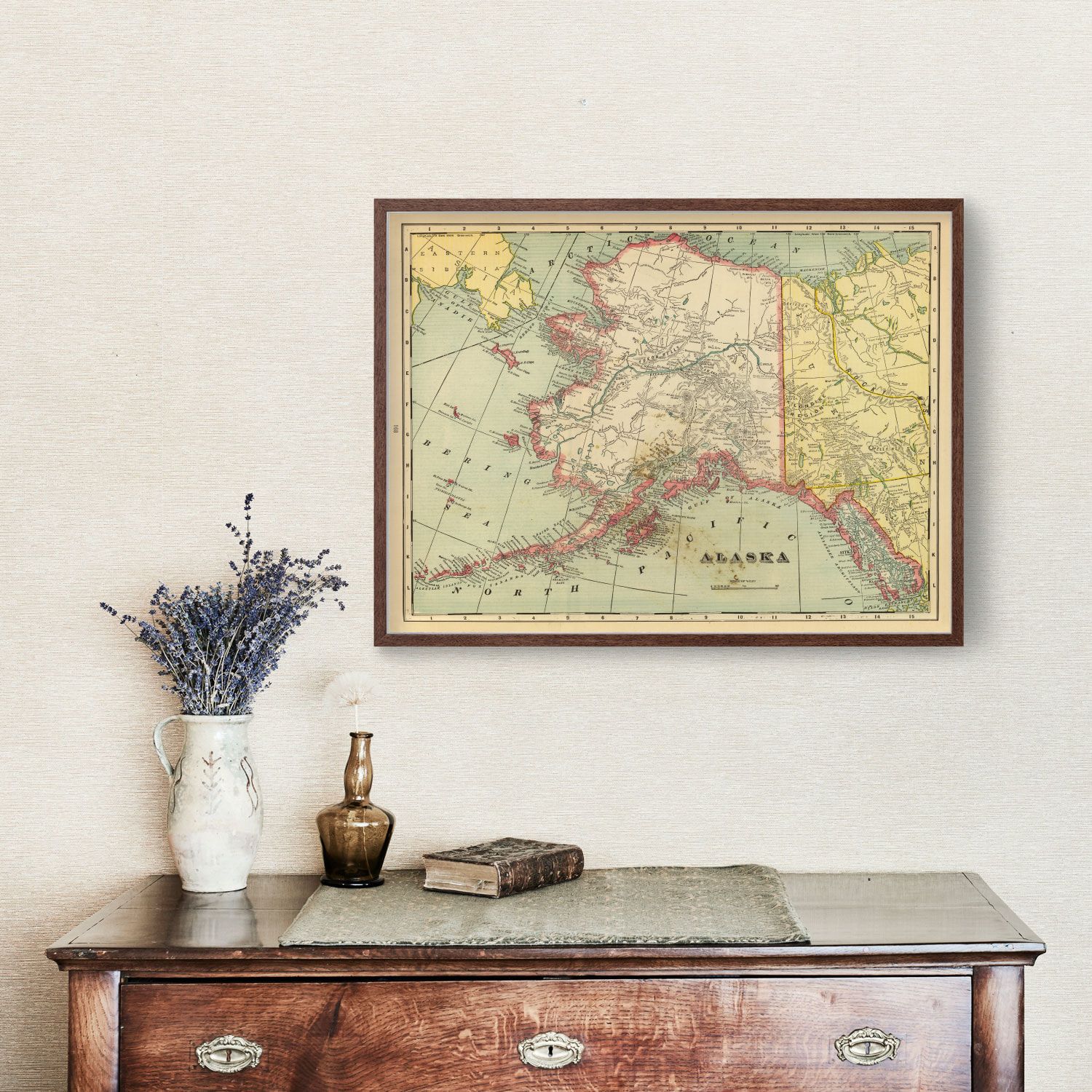 Vintage Map of Alaska 1909 by Ted's Vintage Art