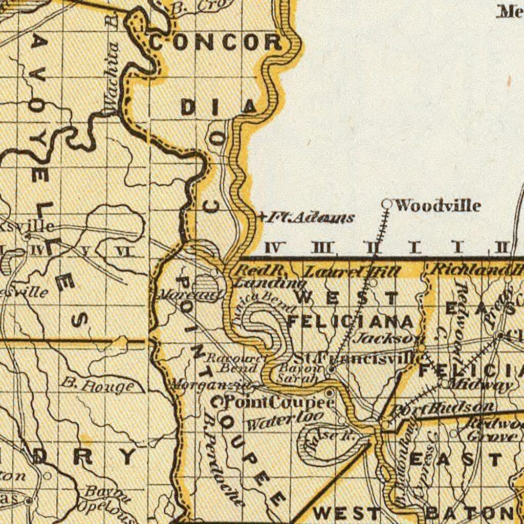 Vintage Map of Louisiana 1855 by Ted's Vintage Art