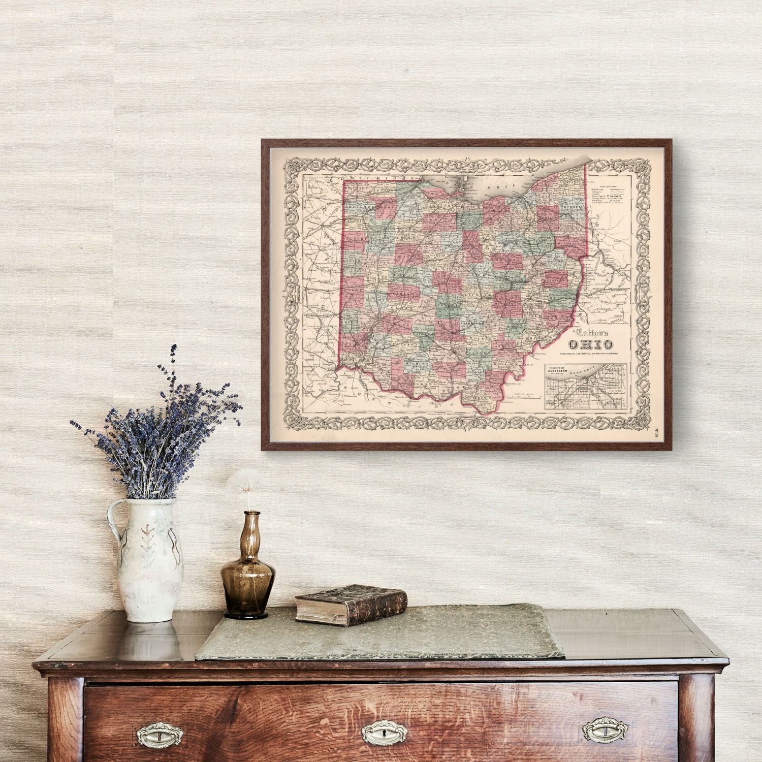 Vintage Map Of Ohio 1861 By Ted S Vintage Art   5100 1 