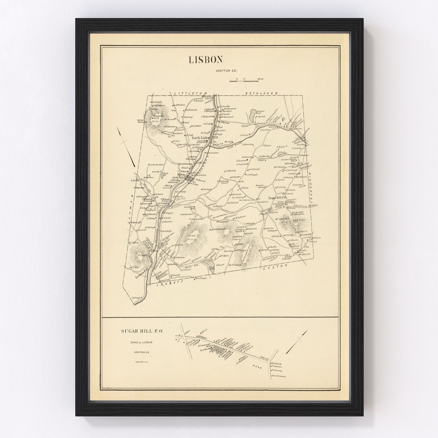Vintage Map Of Lisbon New Hampshire 1892 By Teds Vintage Art 8087